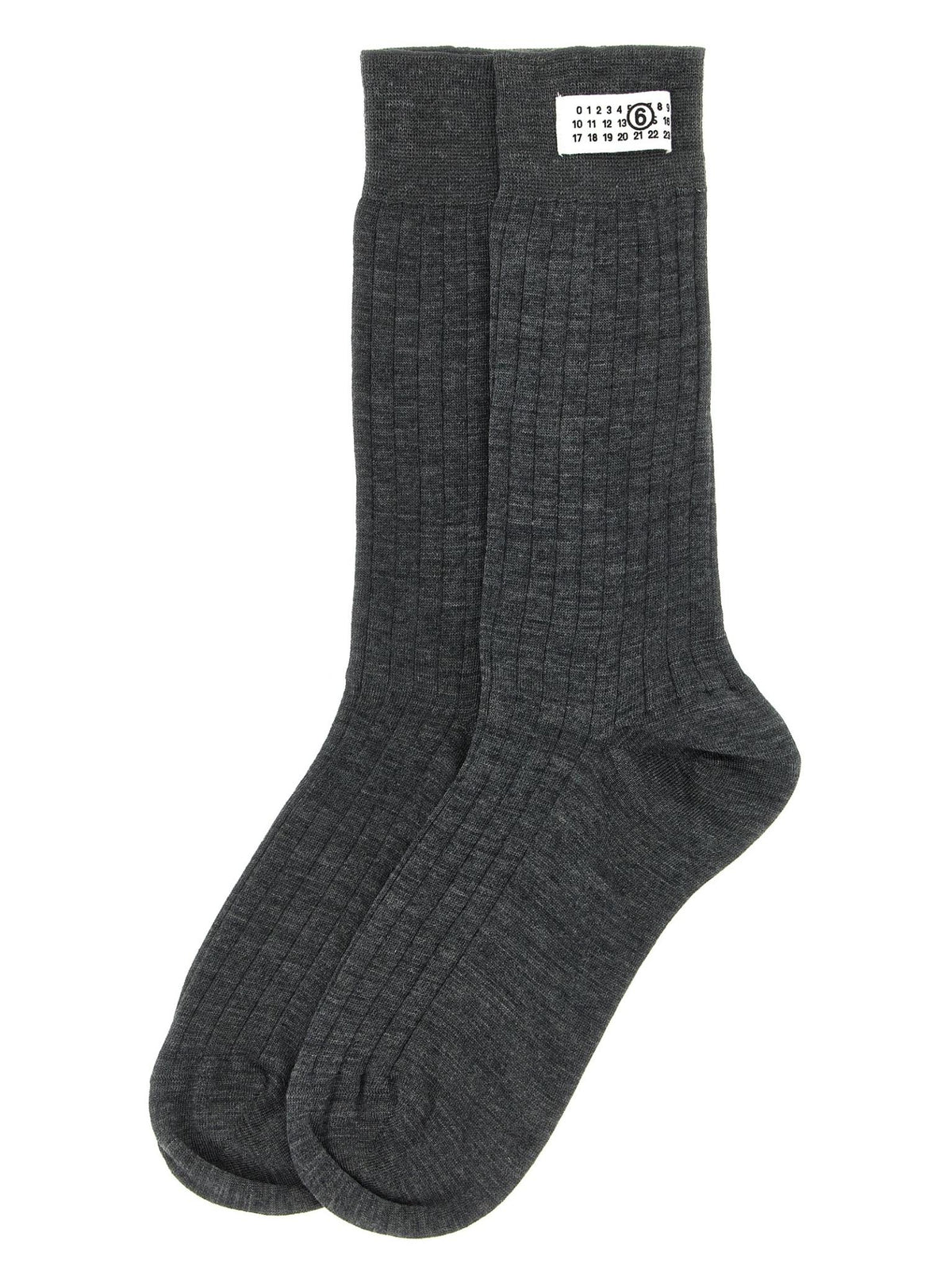 Maison Margiela Cotton Blend Crew Socks Black