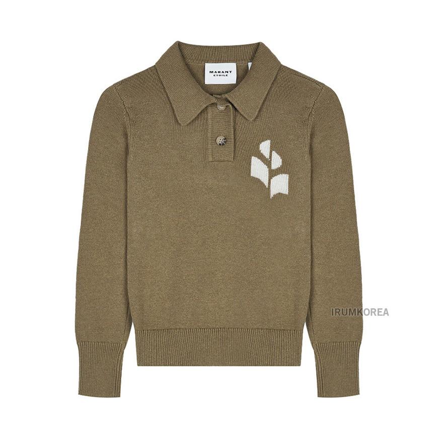 Isabel Marant Nora Polo Knit Sweater Women’s Round Neck Navy
