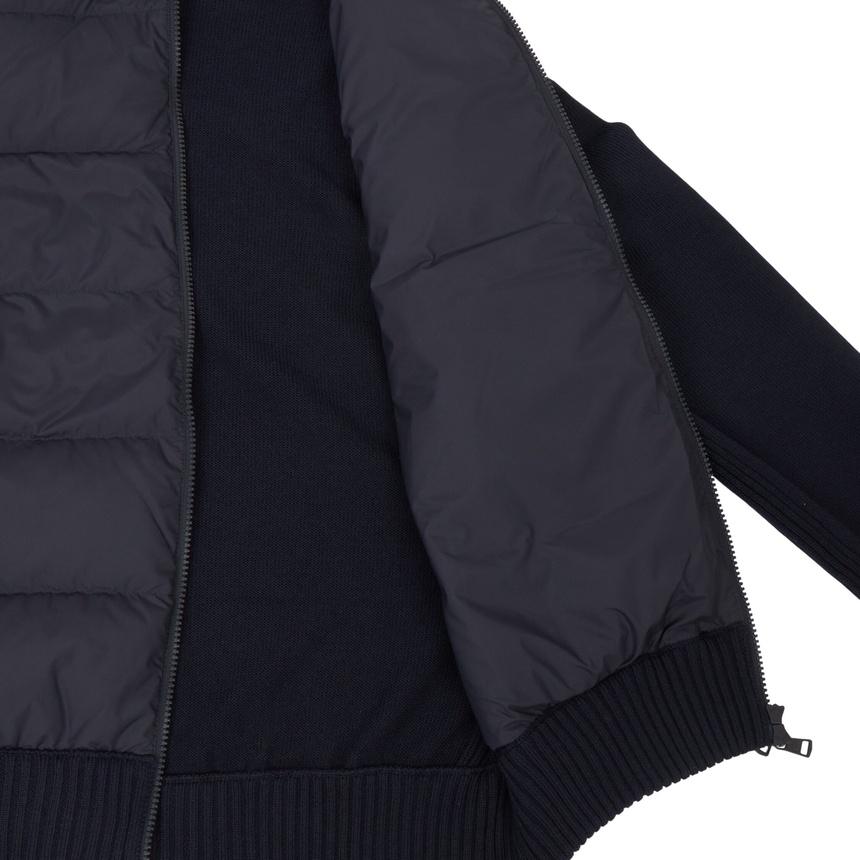 Moncler Men’s Padded Zip-Up Knit Cardigan Navy