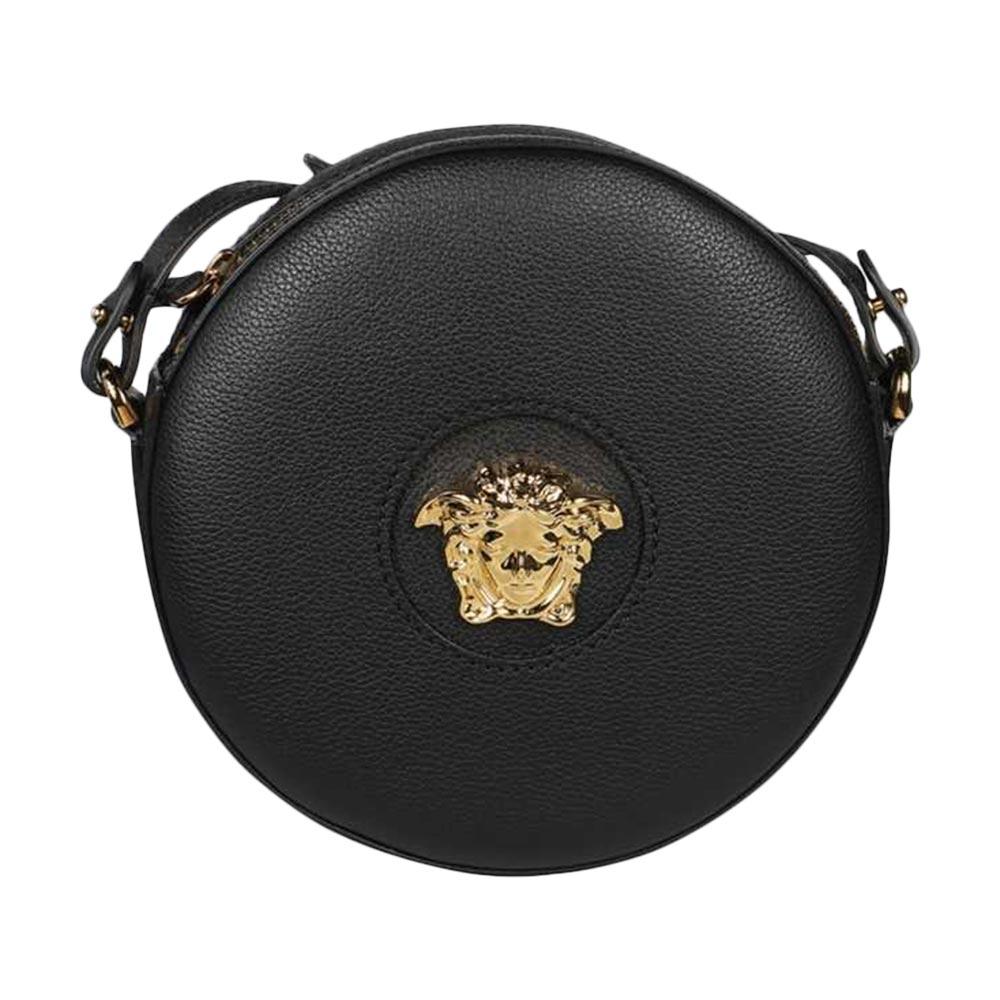 Versace Black Medusa Head Round Crossbody Bag Women