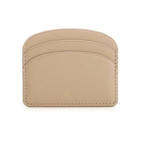 A.P.C. Demi-Lune Logo Half Moon Leather Card Holder PXAWV F63270 BAO