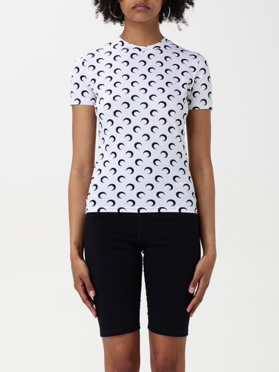 Marine Serre Short Sleeve T-Shirt UTS001ACJER0001 WH00 WHITE DOM