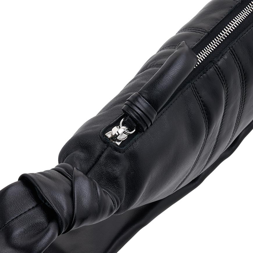 Lemaire Unisex Small Croissant Shoulder Bag Black Leather Crossbody