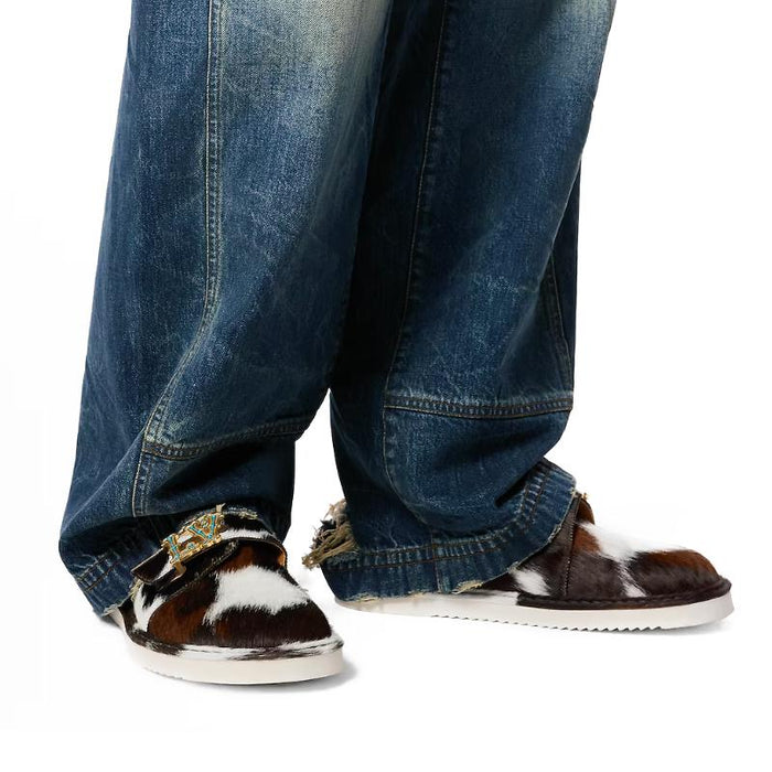 Louis Vuitton Men’s Easy Mule Cowhide Pony Slip-On Slippers
