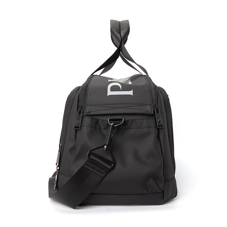 PLEIN SPORT Men’s Duffel Bag Black Nylon Tote Bag