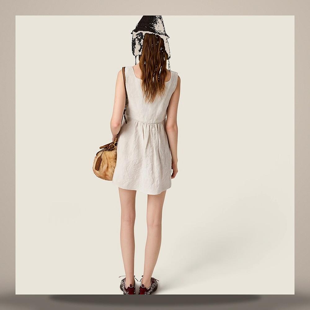 Miu Miu Linen Mini Dress MF6589 6733 F0K74