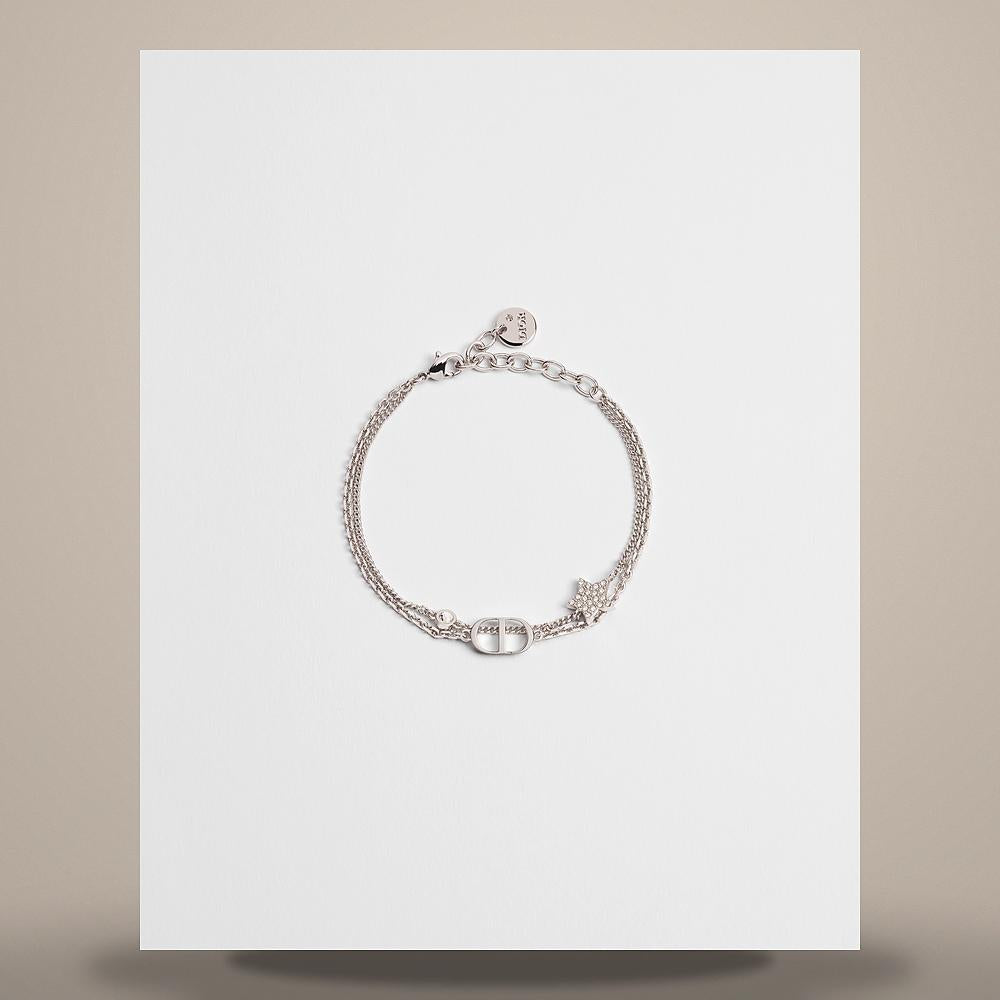 DIOR Petit CD Double Bracelet Silver-Finish Metal Silver-Tone Crystal