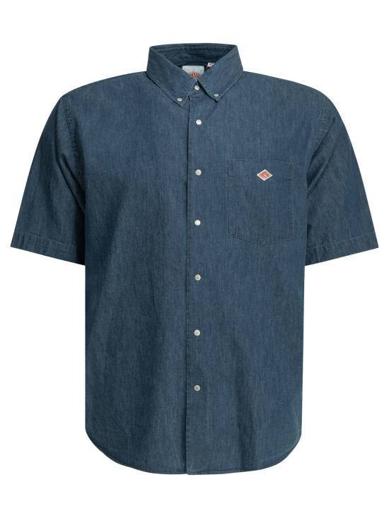 DANTON Short Sleeve Shirt for Men DTB0337DUG LIGHT INDIGO DOM