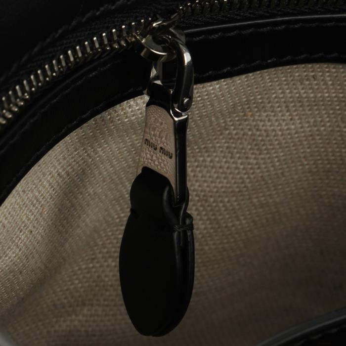 Miu Miu Ivy Leather Handbag Tote Black