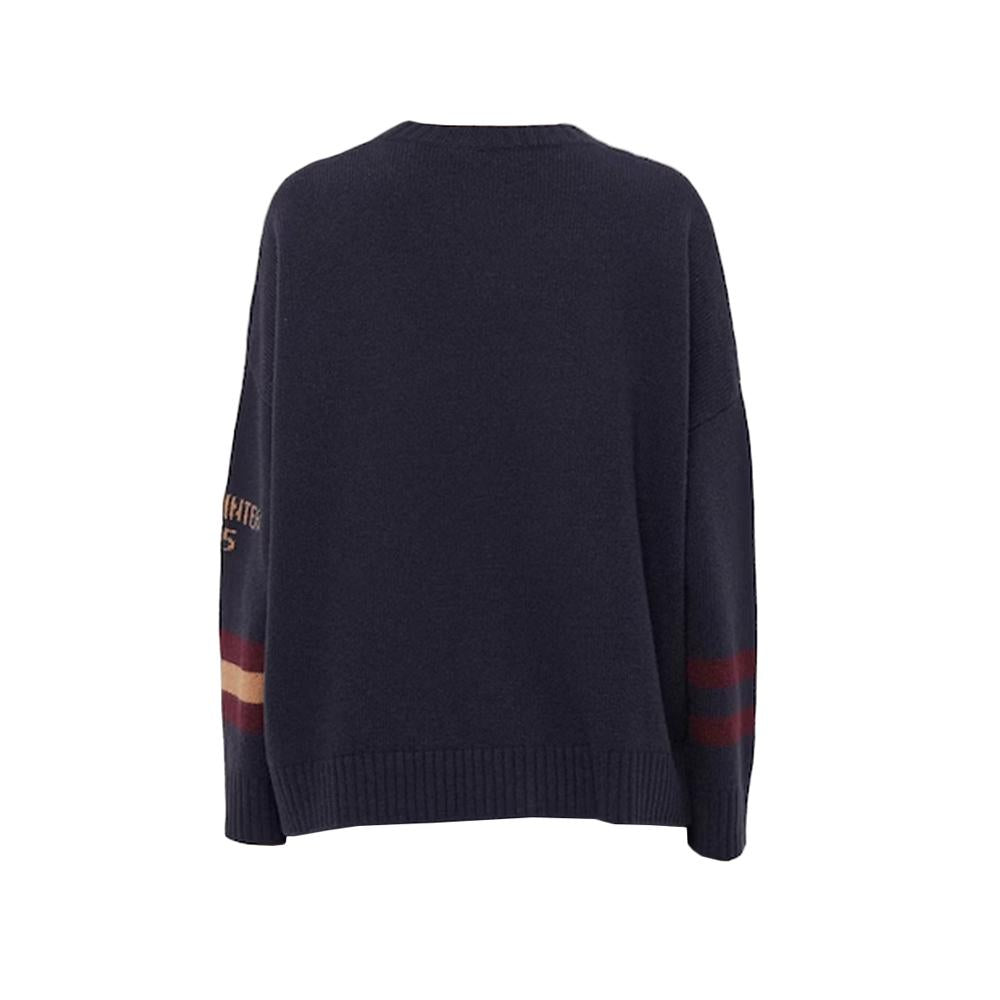 Max Mara PAVIDI Wool Round Neck Knit Sweater Navy 2525366262 002