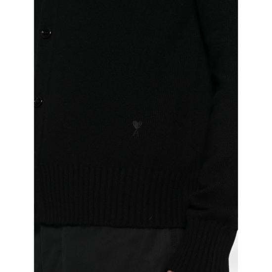 AMI Black Knit Cardigan for Men