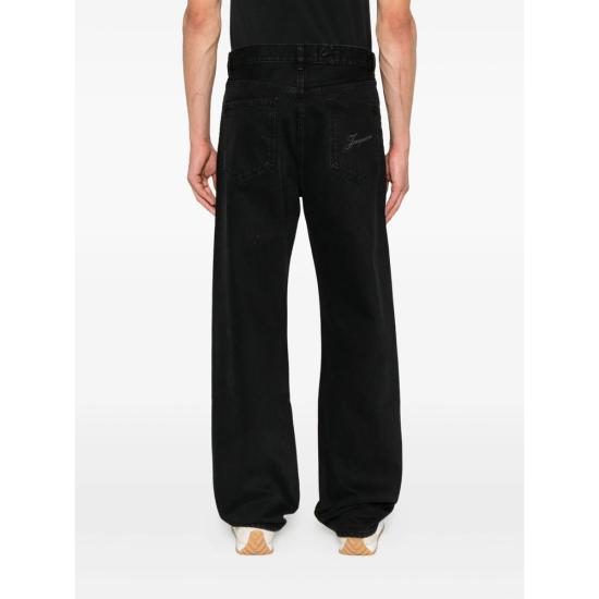 JACQUEMUS Blue Denim Jeans for Men PAM00028AD00039990 BLACK DOM