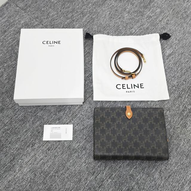 CELINE Triomphe Canvas Small Note Mini Crossbody Bag