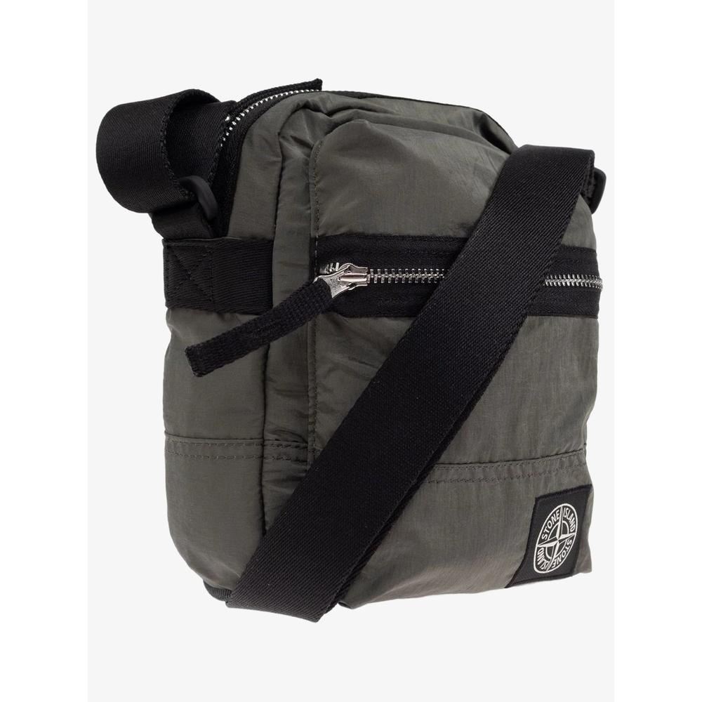 STONE ISLAND Coated Nylon Metal Crossbody Bag Black