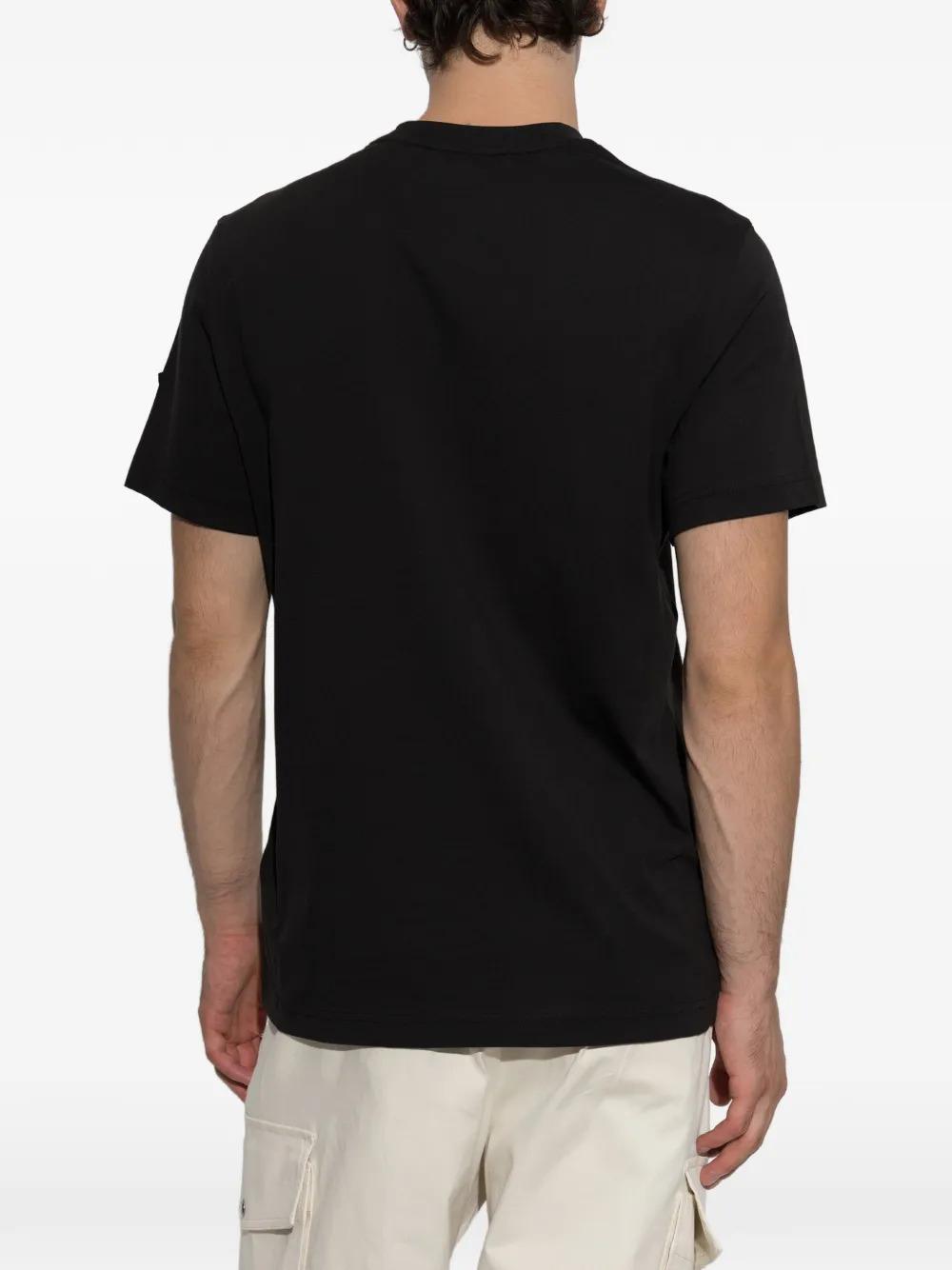 Moncler Black Cotton Short Sleeve T-Shirt for Men