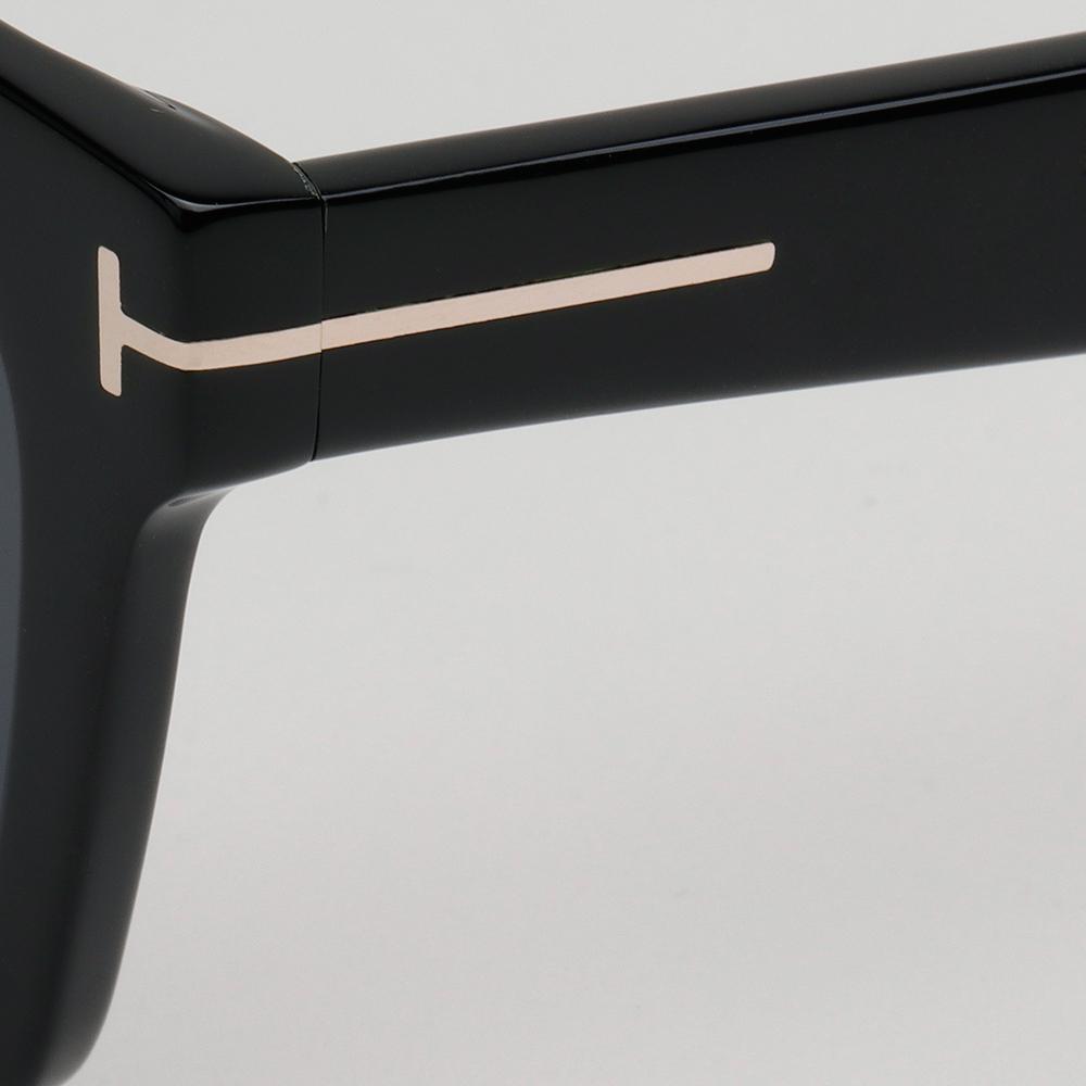TOM FORD Black Bold Square Acetate Sunglasses Asian Fit Unisex TF1162K 01A