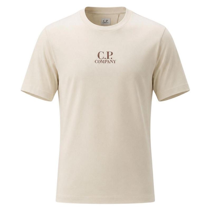 CP Company Logo Short Sleeve T-Shirt for Men White Cotton