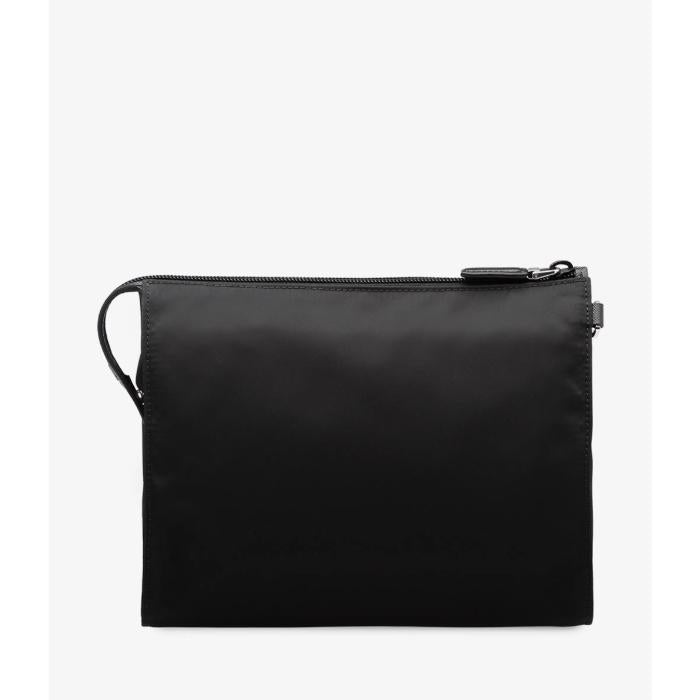PRADA Re-Nylon Saffiano Leather Strap Pouch Unisex Clutch Bag