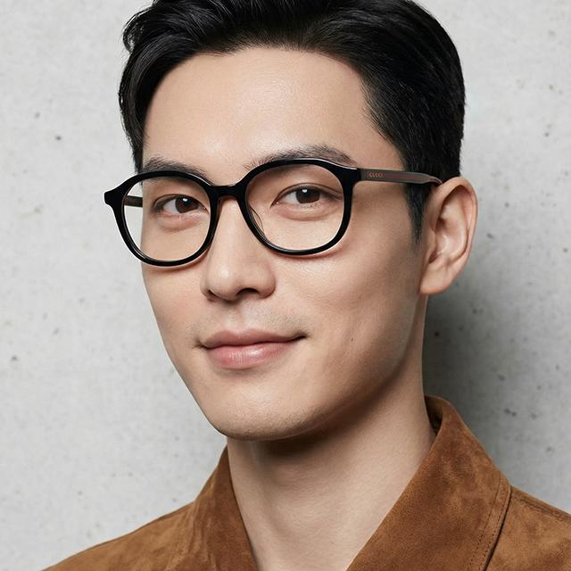 GUCCI Black Acetate Square Eyeglass Frame Unisex