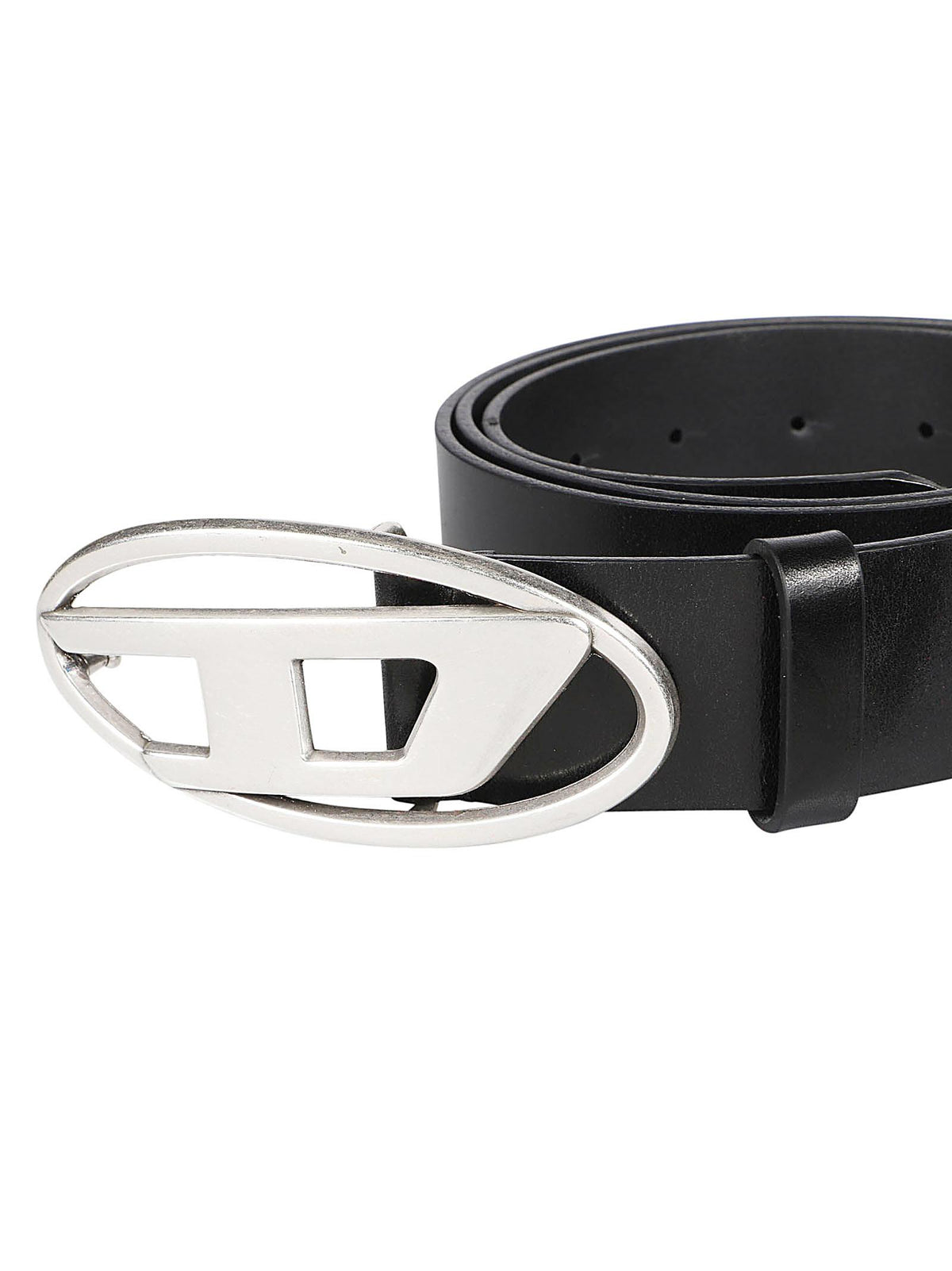 DIESEL Leather Belt for Men Black Buckle Accessory