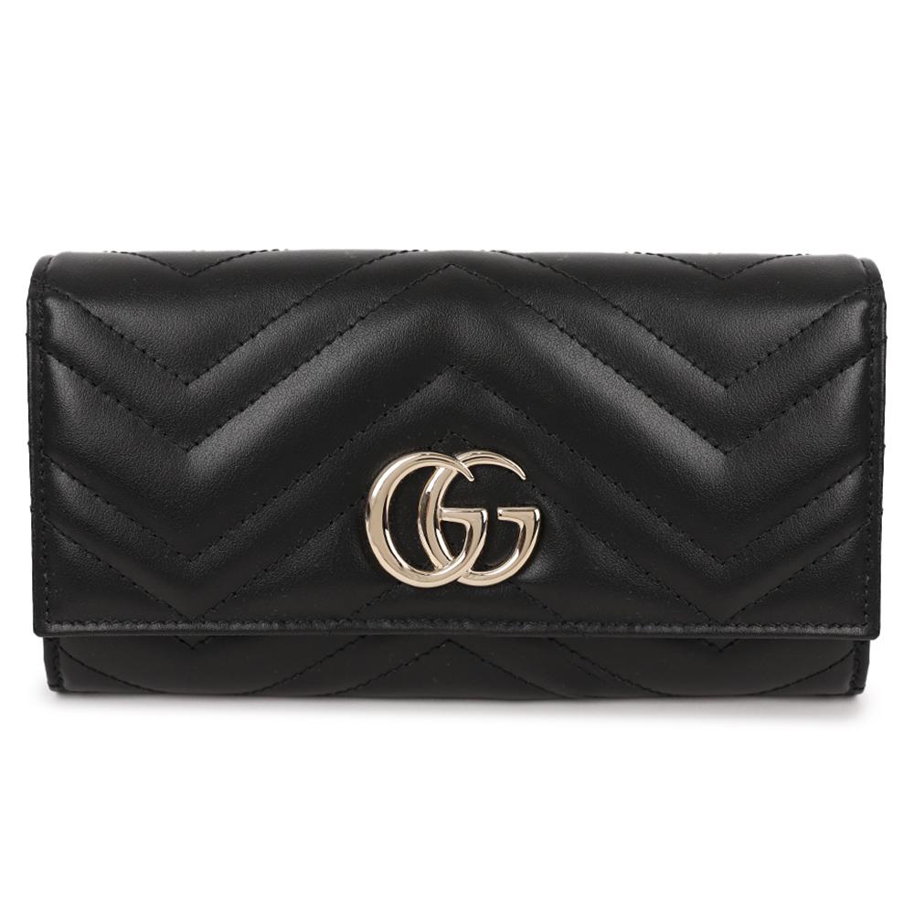 GUCCI GG Marmont Continental Wallet Black Leather Women’s Long Wallet