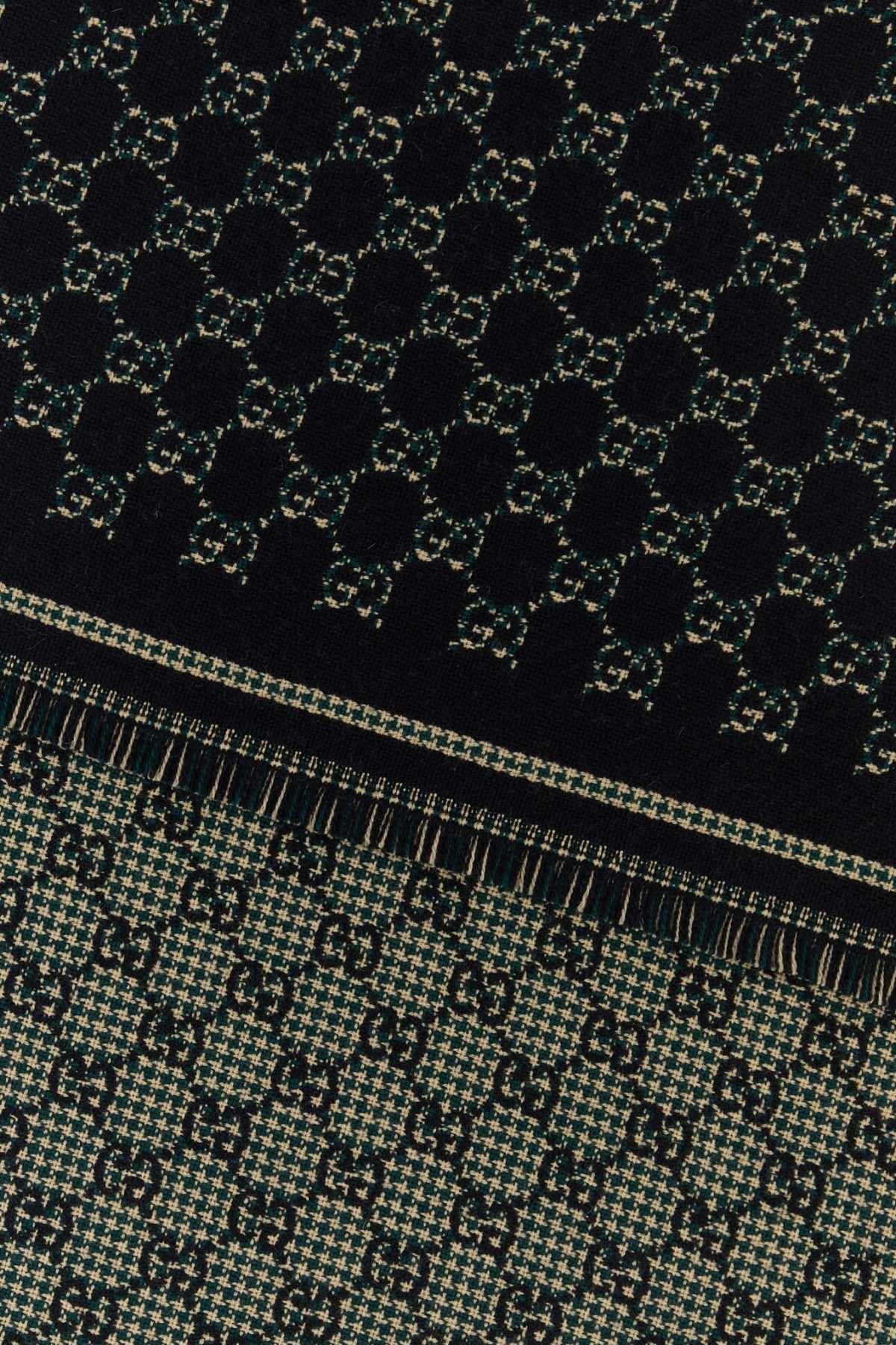 GUCCI Black Wool Scarf Men’s