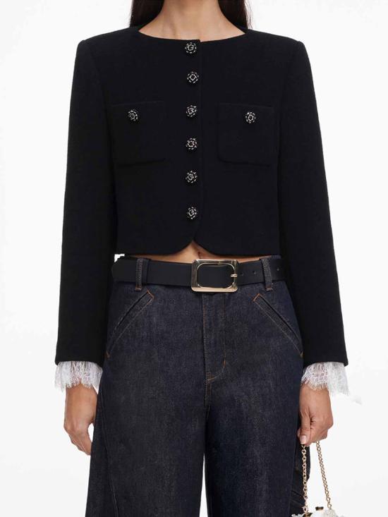 Self Portrait Black Tailored Jacket for Women PF26006J BLACK DOM
