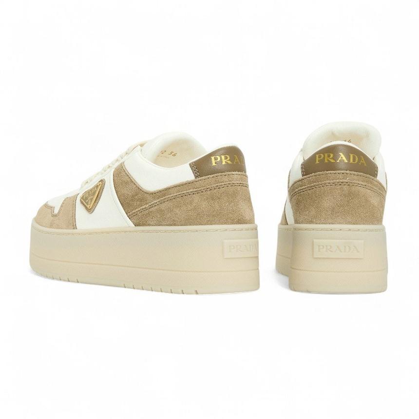 PRADA Downtown Low-Top Sneakers Women’s White Leather