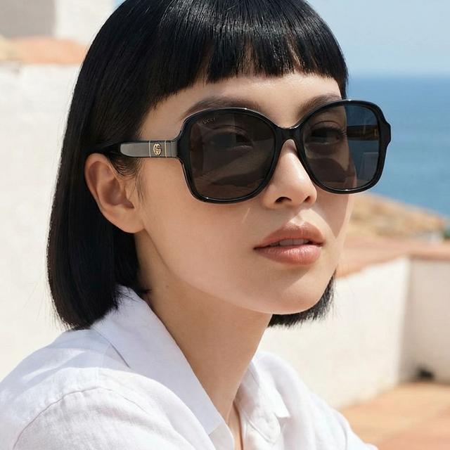 GUCCI Black Acetate Asian Fit Unisex Sunglasses GG0765SA 002