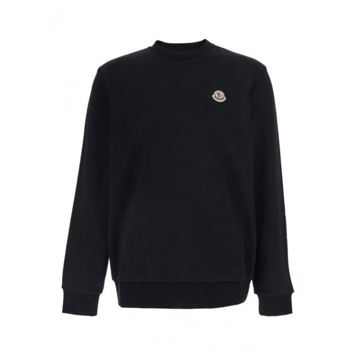 Moncler Men's Logo Patch Cotton Crewneck Sweatshirt 8G00051 809KR 999