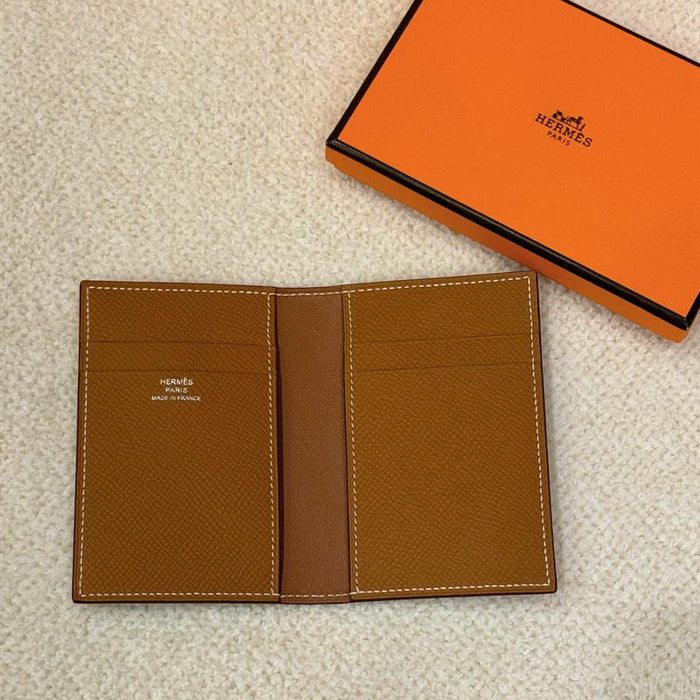 HERMES MC2 Card Holder Epsom Leather Gold Brown Long Wallet