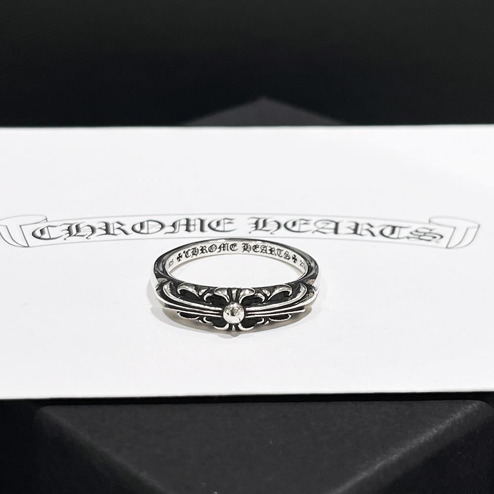 Chrome Hearts Baby Floral Cross Ring Men's Jewelry