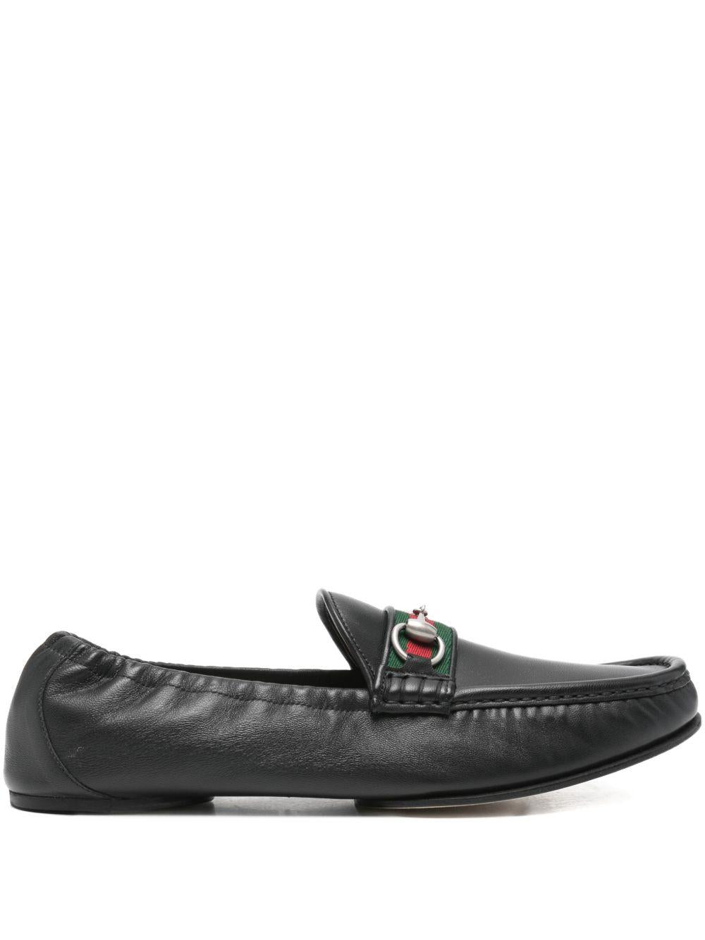 GUCCI Black Leather Loafers for Men