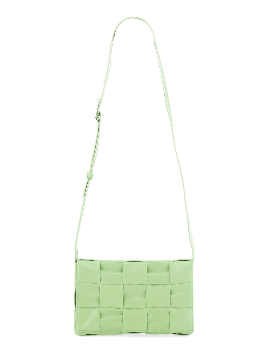 Bottega Veneta Green Intrecciato Leather Shoulder Crossbody Bag