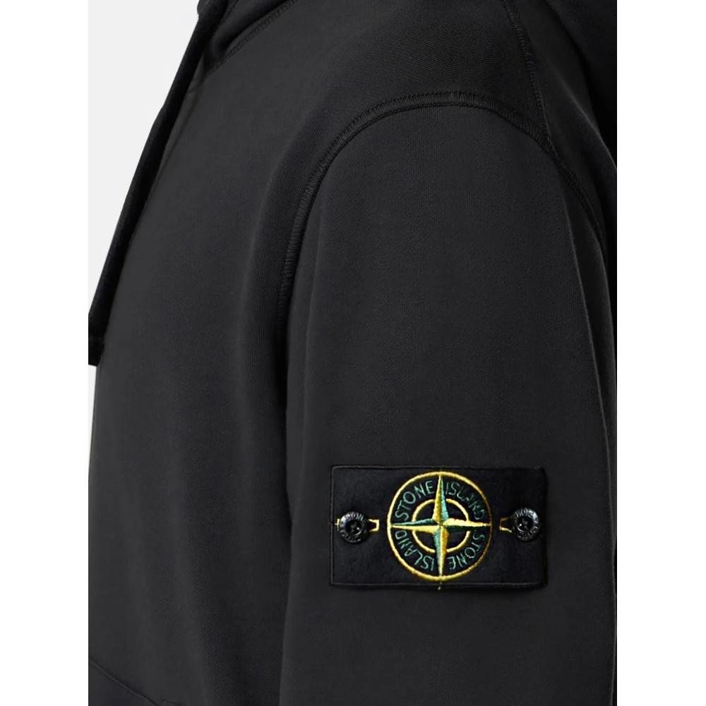STONE ISLAND Logo Patch Hooded Zip-Up Jacket Black Men’s
