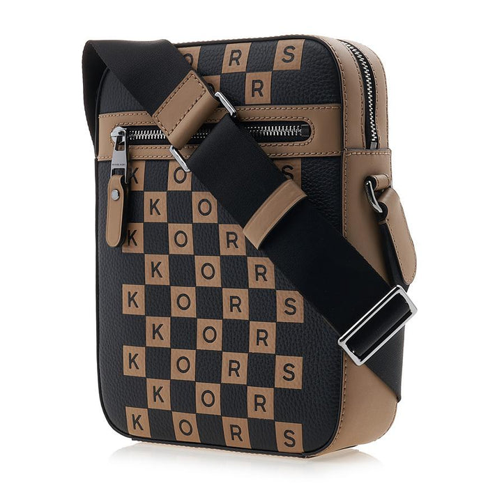 Michael Kors Men's Logo Print Crossbody Bag Black Leather