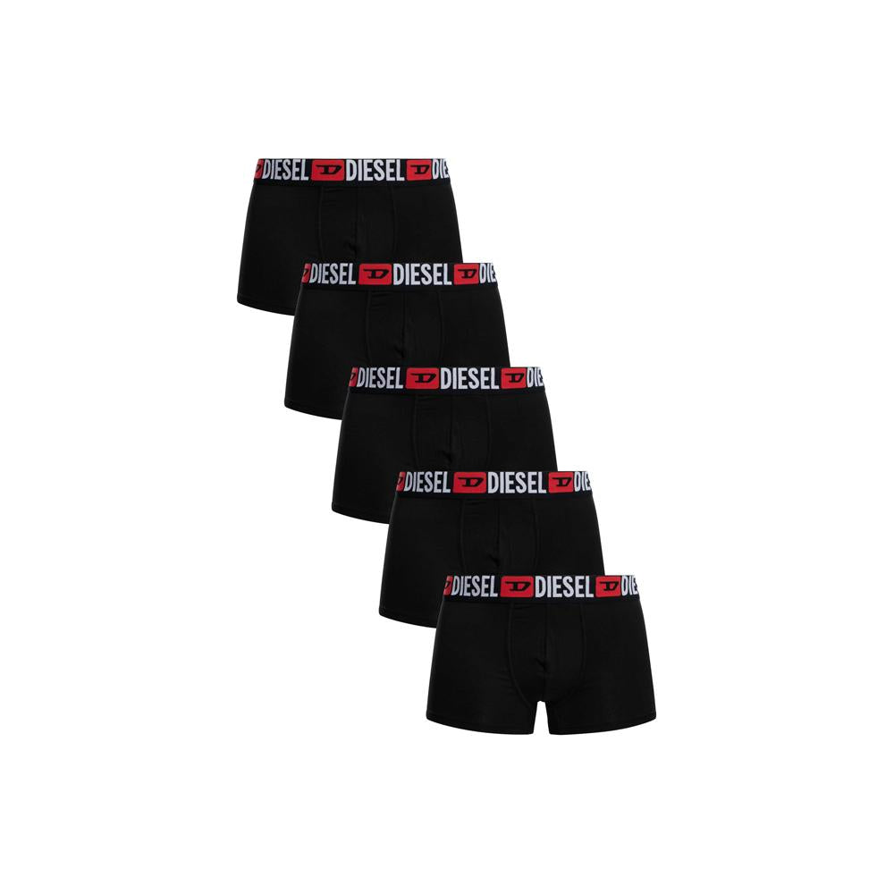 DIESEL Red Black Cotton Boxer Briefs Five-Pack Men’s Underwear E4356