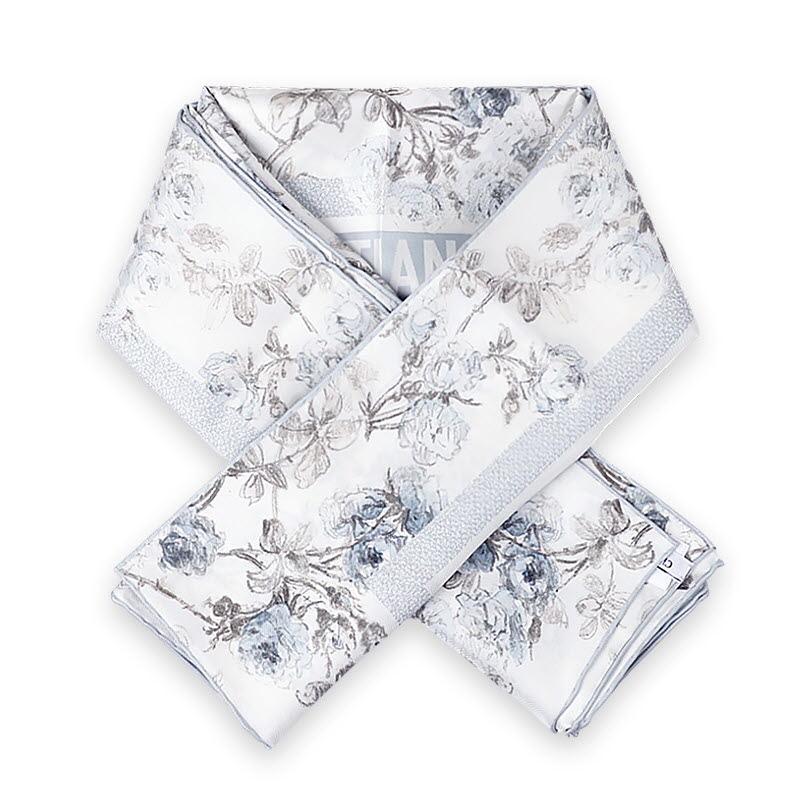 DIOR Rosier de 90 Azure Blue Silk Square Scarf 61RSE090I645 C515