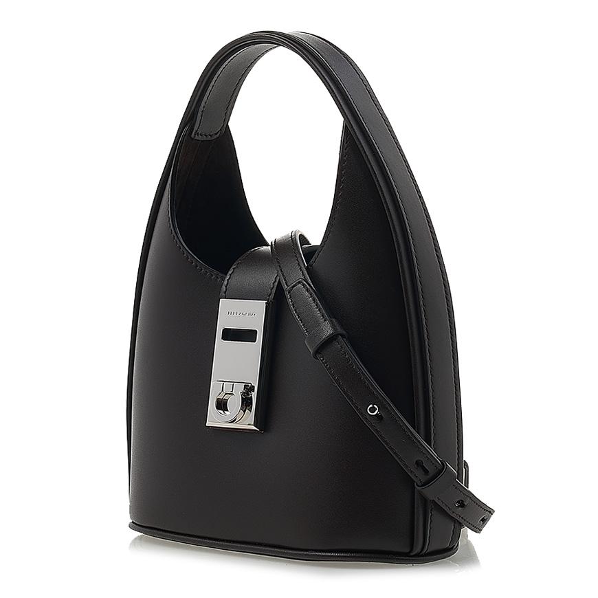 Ferragamo Gancini Buckle Leather Tote Bag Brown Women’s 0764457