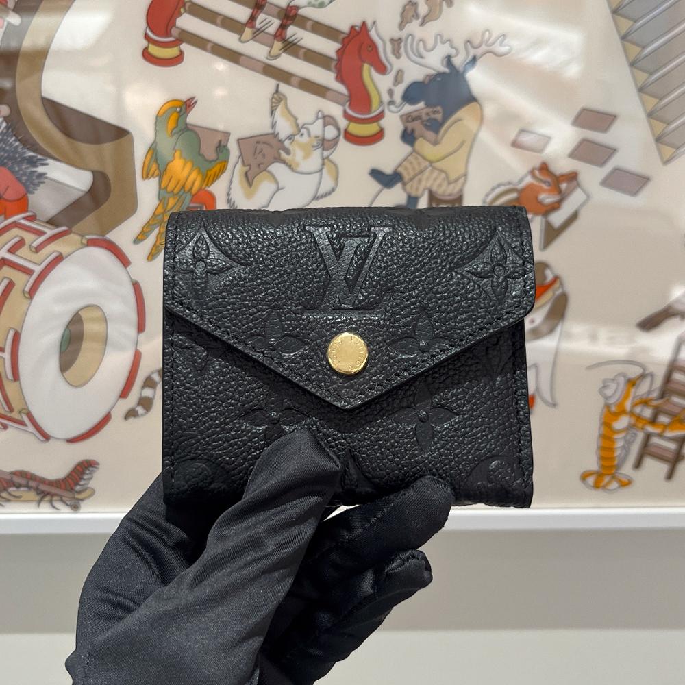 Louis Vuitton Monogram Empreinte Zoe Wallet Black Bifold Unisex