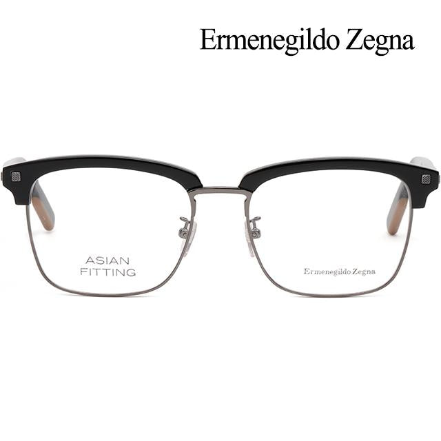 Zegna Square Half-Rim Acetate Eyeglass Frames Unisex EZ5139F 001