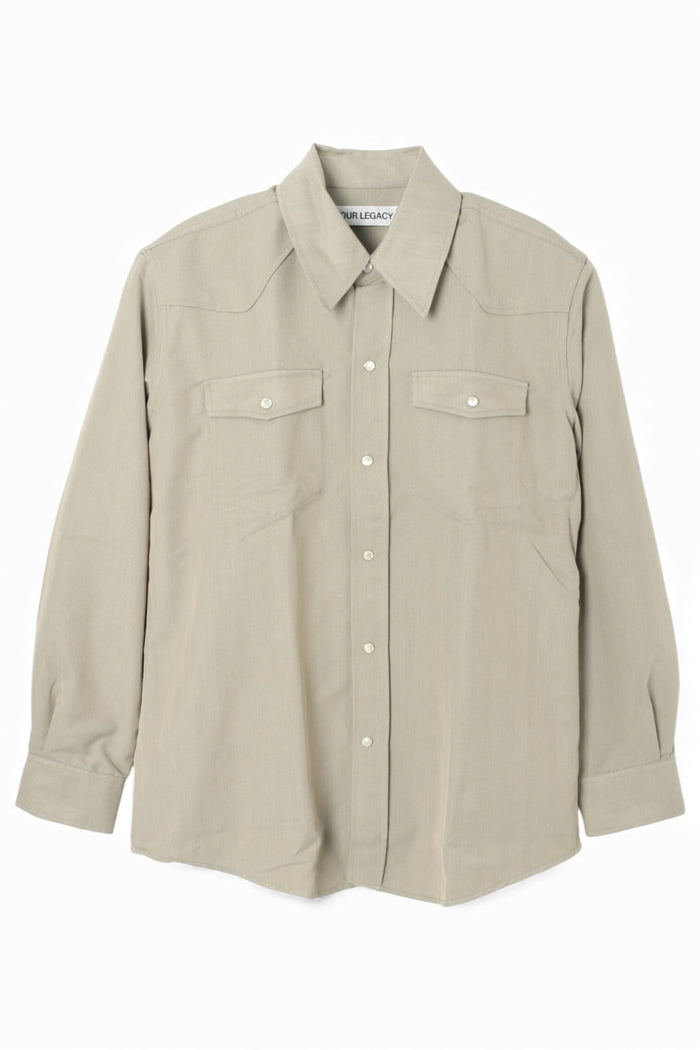 OUR LEGACY Lucid Pistachio Frontier Long Sleeve Shirt M4242FL