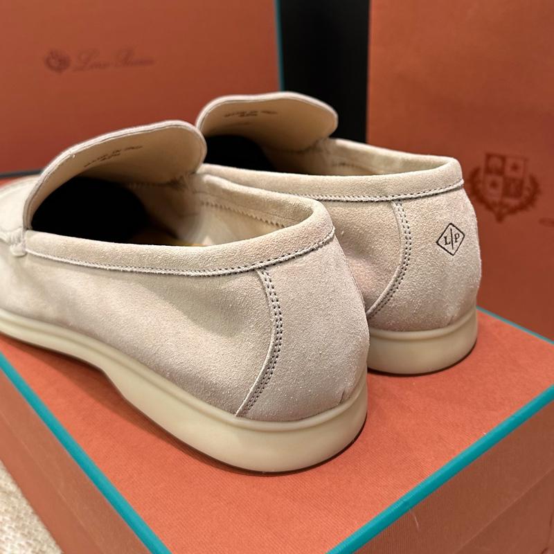 Loro Piana Men’s Suede Classic Moccasin Loafers Beige