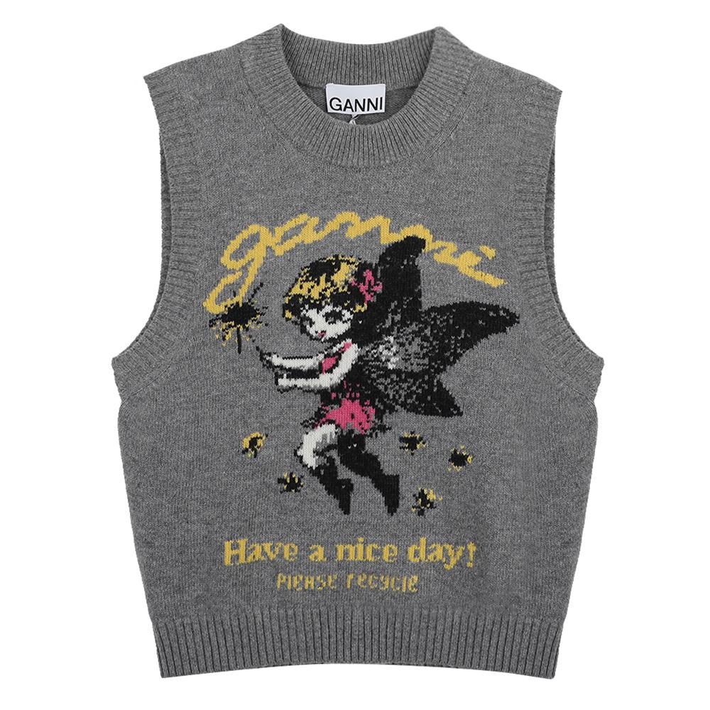GANNI Fairy Graphic Wool Vest A1070269 920