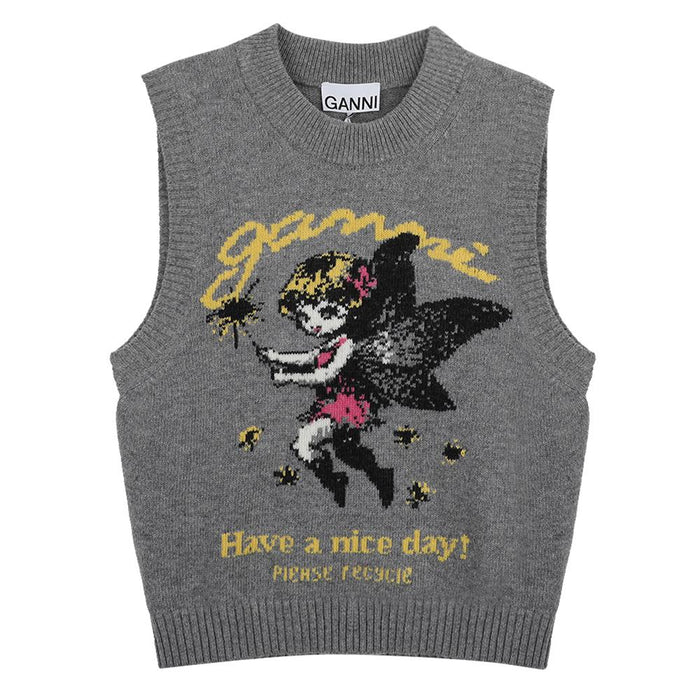 GANNI Fairy Graphic Wool Vest A1070269 920