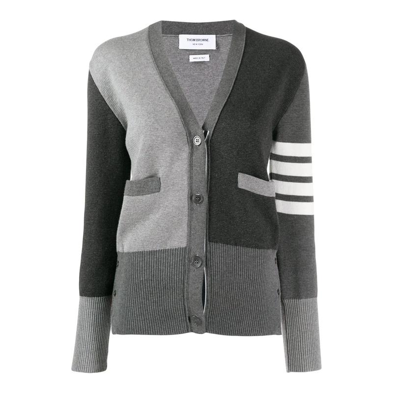 THOM BROWNE Fun Mix 4-Bar Cotton Women’s Cardigan