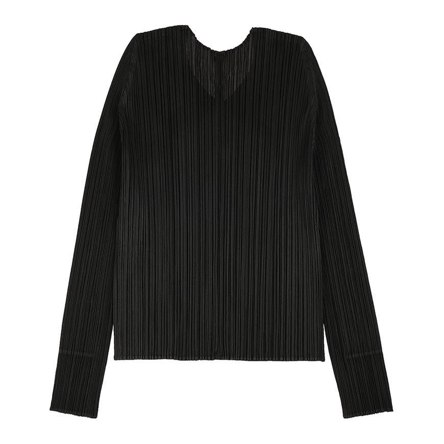 PLEATS PLEASE Women’s Basic Pleated Cardigan Beige Knit