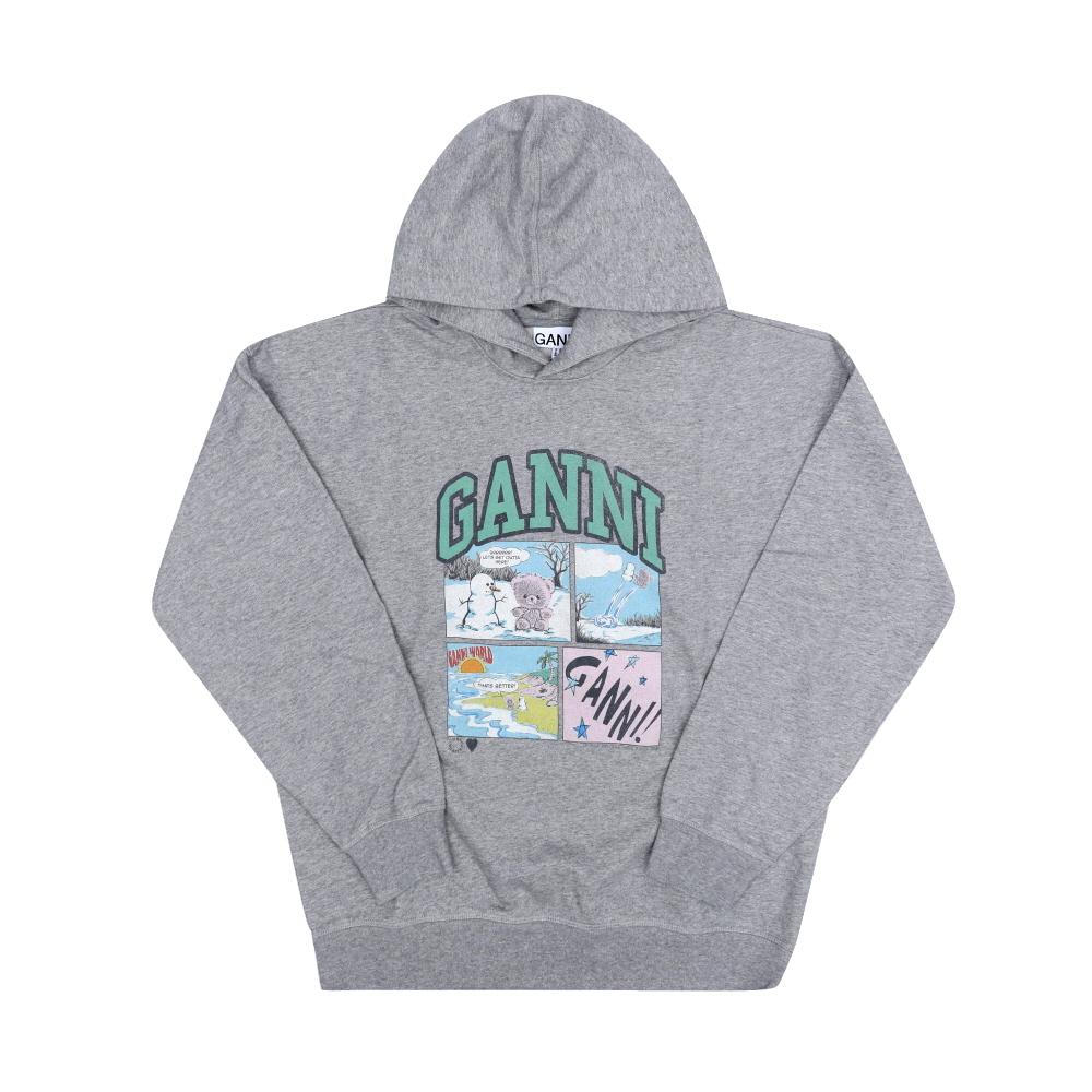 GANNI Isoli Bear Comic Logo Hoodie Sweatshirt Women’s A1060034 920