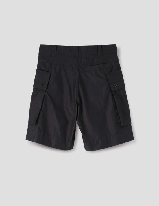 Margaret Howell Black Cotton Drawstring Shorts MHTR0531 S26MNJ