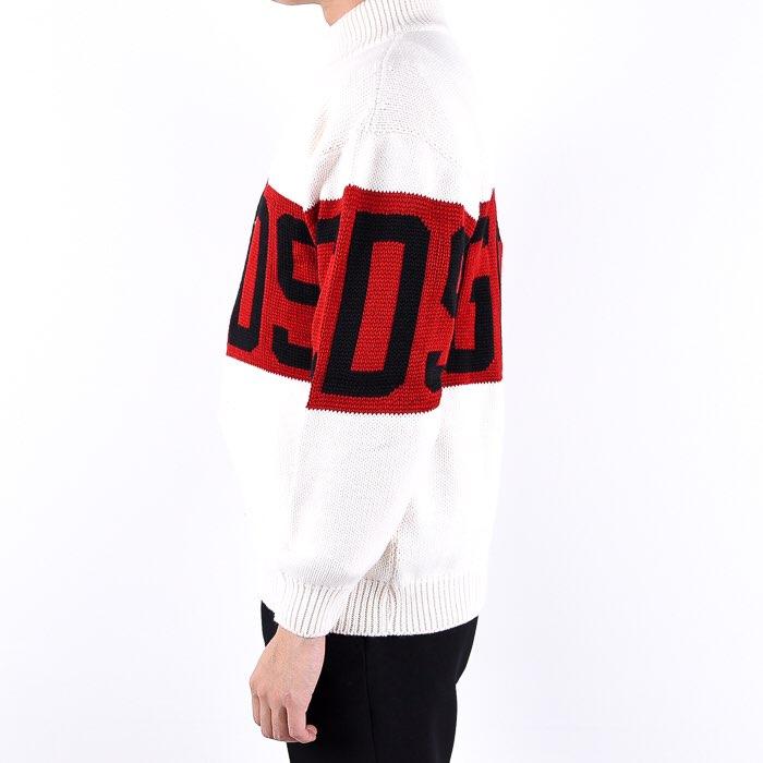 GCDS Men’s Colorblock Logo Wool Crewneck Sweater